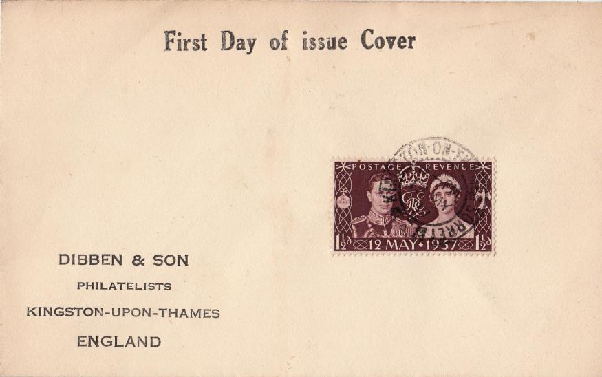 1937 (05) King George VI Coronation - Display Text Cover - Kingston On Thames CDS