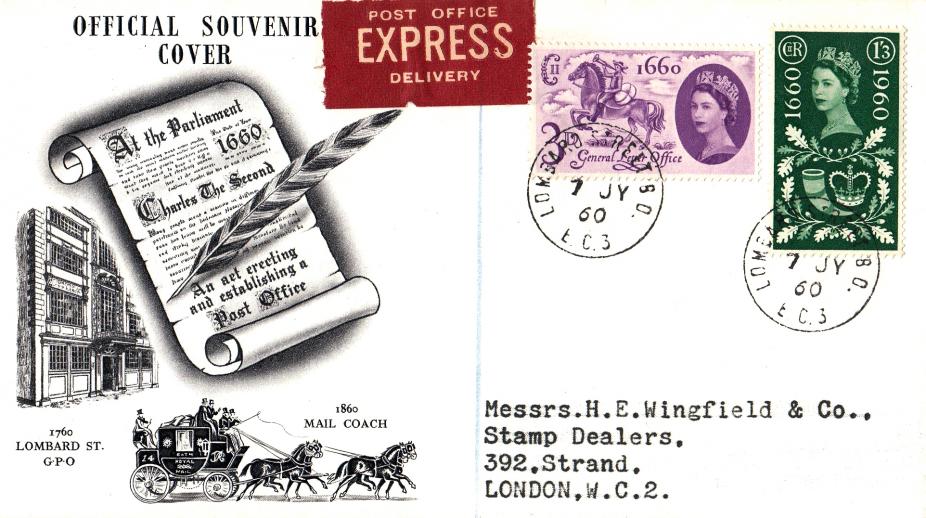 1960 (07) General Letter Office - Exhibition Souvenir Cover - Lombard Street CDS