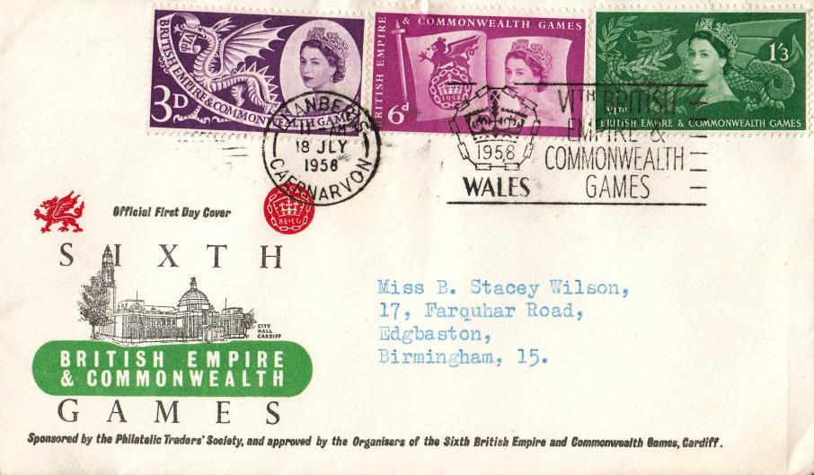 1958 (07) Commonwealth Games - PTS Games Cover - Llanberis, Empire & Commonwealth Games Slogan