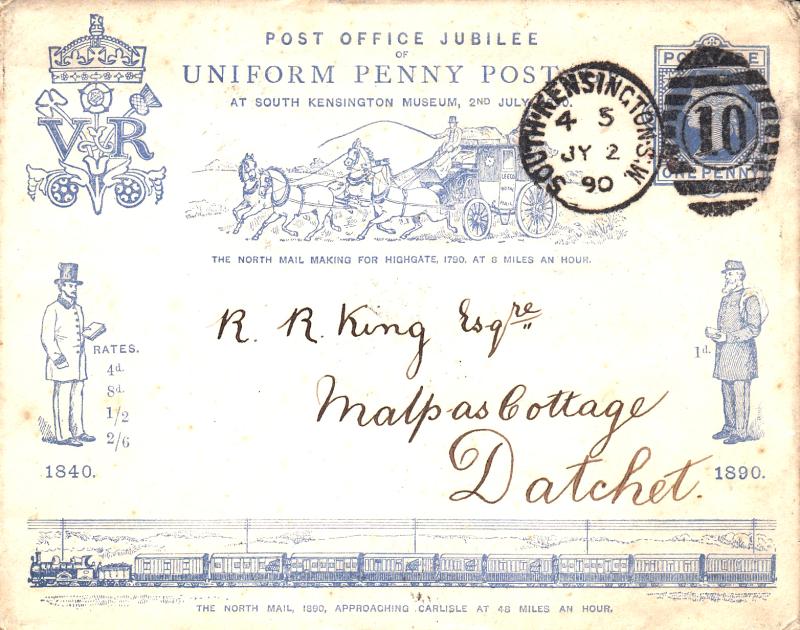 1890 (07) Penny Postage - Jubilee Envelope - South Kensington Cancel