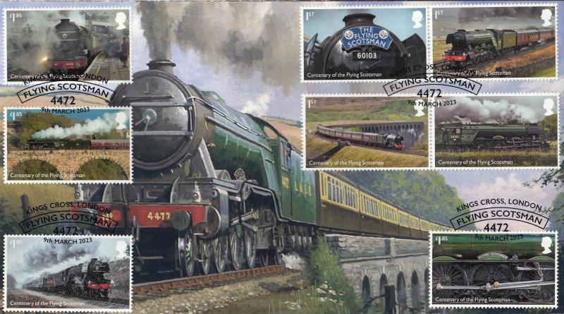 2023 (03) Flying Scotsman (Stamps) - Privately Produced 'Special' - Scotsman 'Nameplate' H/S