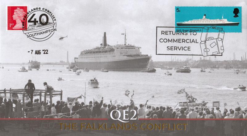 2022 (08) Falklands War 40th Anniv - Internet 'QEII Special - Returns To Commercial Service