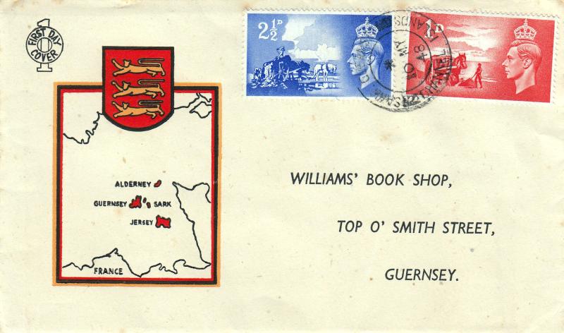 1948 (05) Channel Islands Liberation - Williams Book Shop Cover - Sark CDS