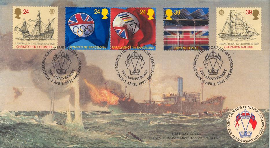 1992 (04) Europa - Covercraft King George's Fund for Sailors Official
