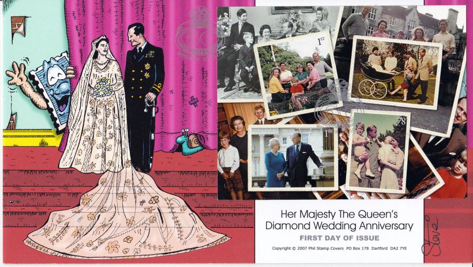 2007 (10) Diamond Wedding (M/S) - Phil Stamps Official - Signed by Steve Oliver Himself!