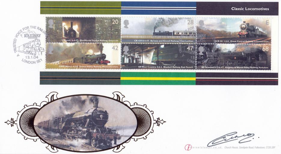 2004 (01) Classic Locomotives (M/S) - Internet Railways Magazine Official - Signed Carole Cuneo