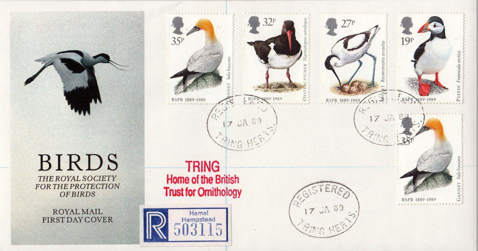 1989 (01) Birds - RM - Tring CDS + British Trust For Ornithology Meter Mark (On Rear)