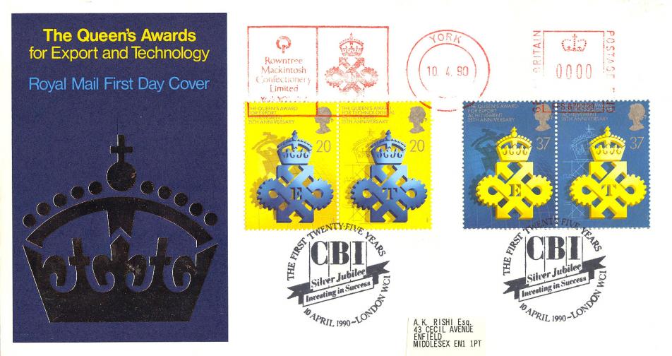 1990 (04) Queen's Awards - RM - Rowntree Mackintosh Meter Mark + CBI Silver Jubilee H/S