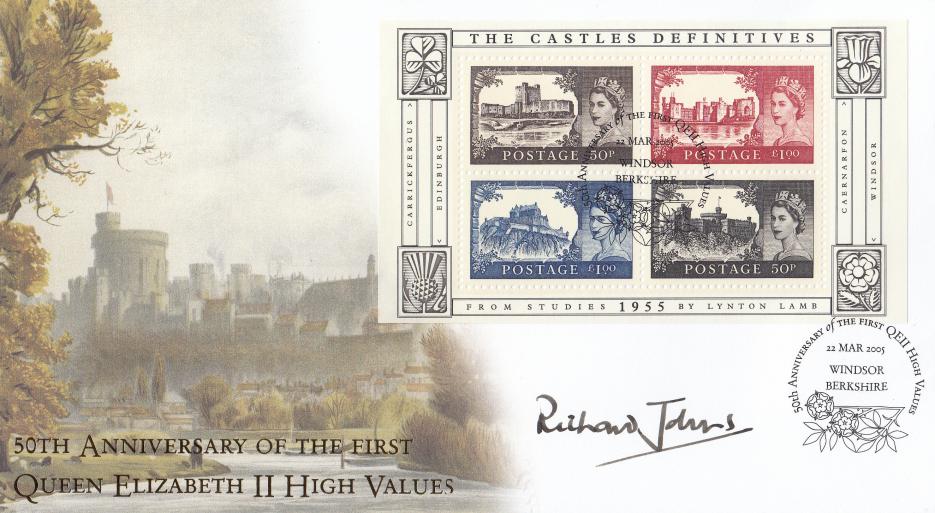 2005 (03) Castles Miniature Sheet - Internet Official - Signed by Richard Johns