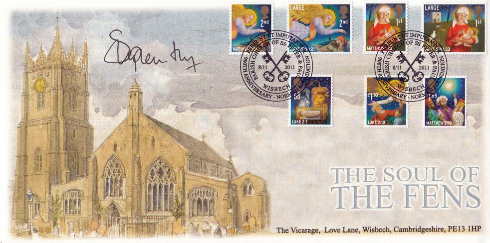 2011 (11) Christmas (Stamps) - Trevor Dyke 'Church' Official - Signed by Stephen Fry