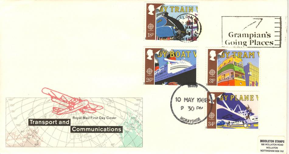 1988 (05) Transport - RM - Grampian's Going Places Slogan ON ONE COVER