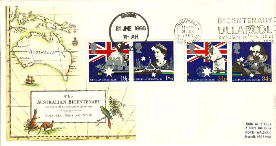 1988 (06) Australian Bicentenary - RM - Ullapool Bi-centenary Celebrate With Us Slogan
