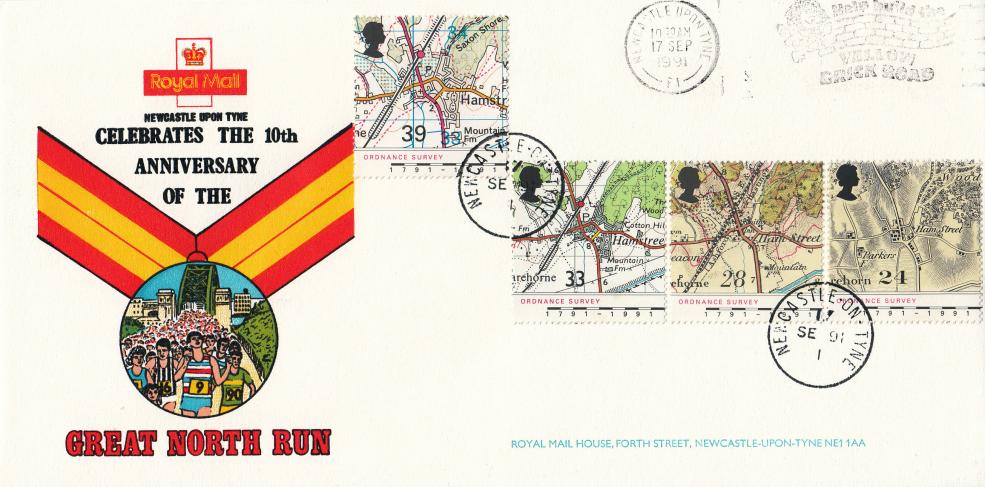 1991 (09) Maps - RM 'Great North Run' Cover - Help Build The Yellow Brick Road Slogan