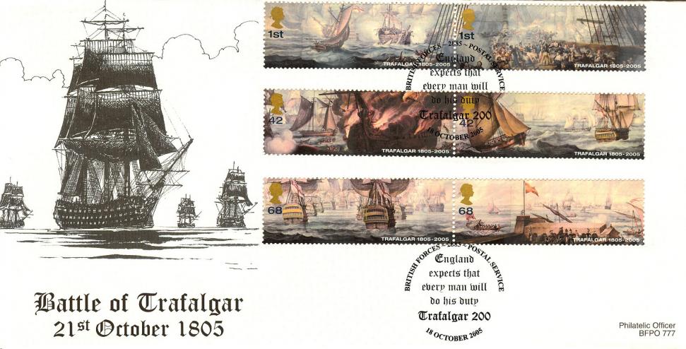 2005 (10) Trafalgar (Stamps) - Forces BFPO Official