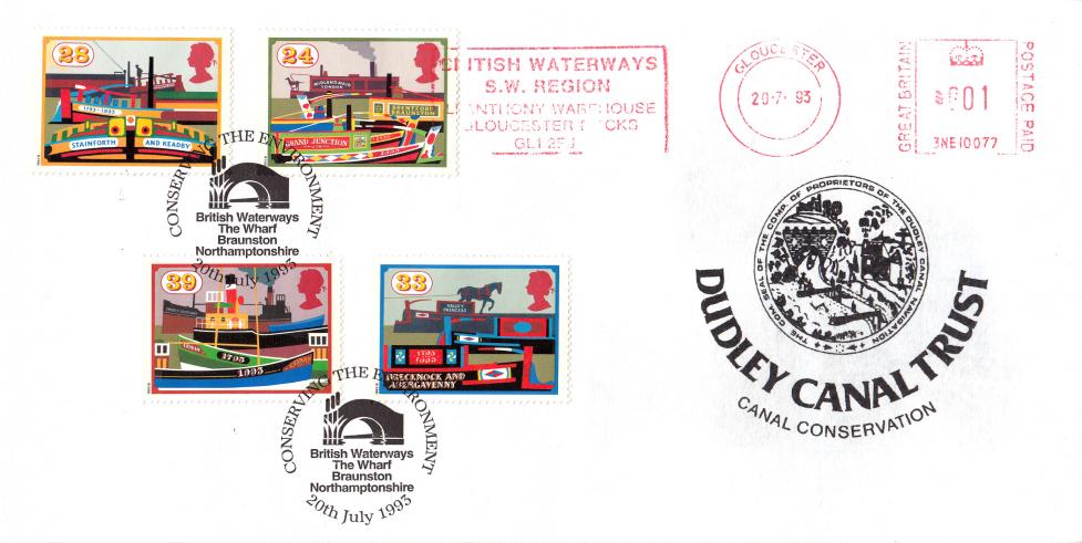 1993 (07) Canals - Dudley Canals Trust Cover - British Waterways (S.W. Region) Meter Mark - British Waterways, Braunston H/S