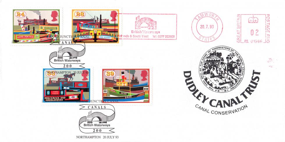 1993 (07) Canals - Dudley Canals Trust Cover - British Waterways (Midlands & South West) Meter Mark - British Waterways, Northampton H/S