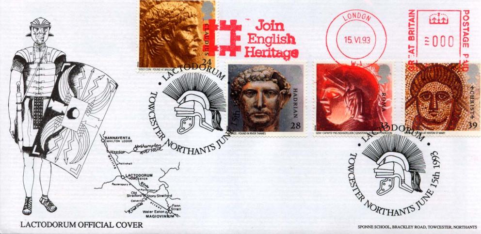 1993 (06) Roman Britain - Sponne School Official - Join English Heritage Meter Mark