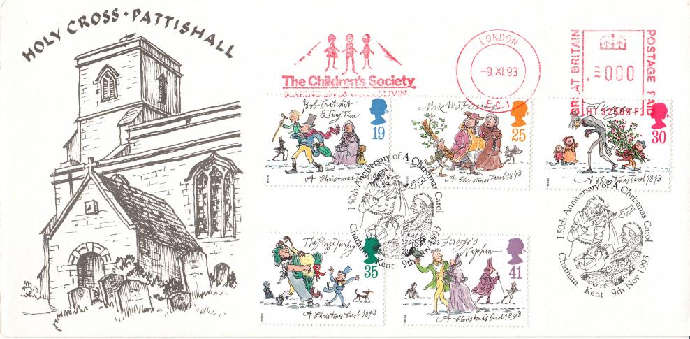 1993 (11) Christmas - Holy Cross, Pattishall Church Cover - The Children''s Society Meter Mark