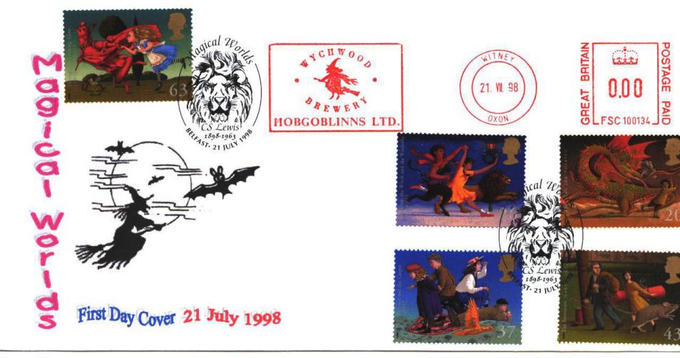 1998 (07) Magical Worlds - Sheridan 'Special - CS Lewis (Lions Face) H/S - Wychwood Brewery Hobgoblinns Meter Mark