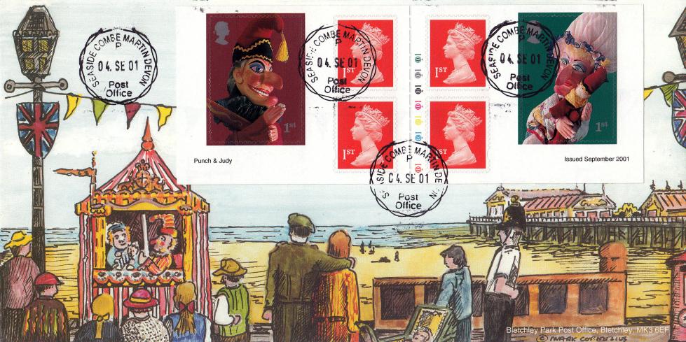2001 (09) Puppets NVI Retail Book - Bletchley Park Official - Seaside CDS (TIED) - Cylinder No Version