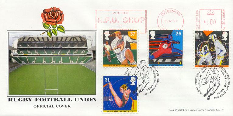 1991 (06) Sports - Sajal R.F.U. Twickenham Official - Visit The R.F.U. Shop Meter Mark