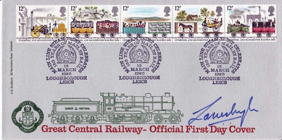 1980 (03) Liverpool & Manchester Railway - Bradbury LFDC (f) Official - Signed Earl of Lanesborough