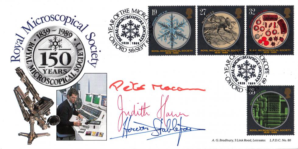 1989 (09) Microscopes - Bradbury LFDC Official - Signed by the Tomorrows's World Team