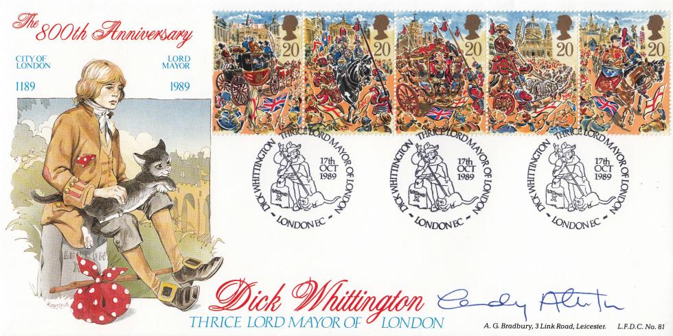 1989 (10) Lord Mayor's Show - Bradbury LFDC Official - Signed by The Mayor of Islington