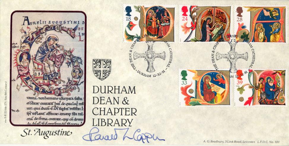 1991 (11) Christmas - Bradbury LFDC Official - Signed by Canon Ronald Coppin