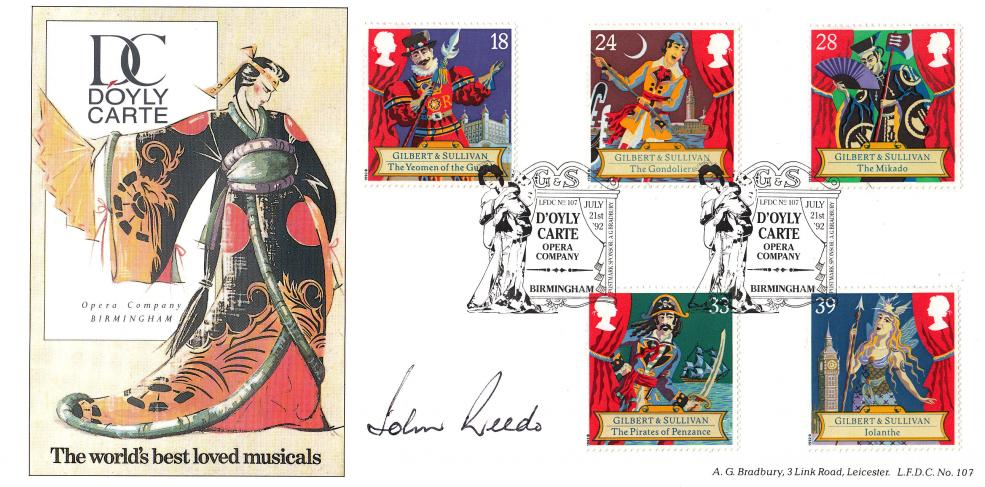 1992 (07) Gilbert & Sullivan - Bradbury LFDC Official - Signed by John Reed