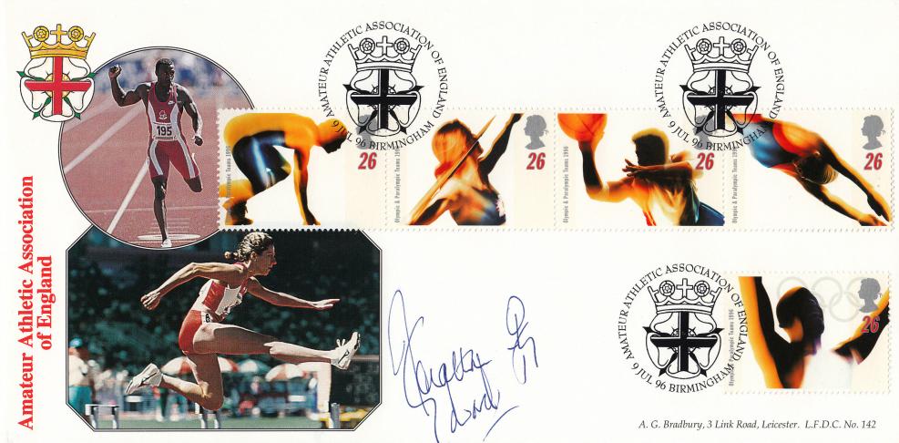 1996 (07) Olympics - Bradbury LFDC Official - Signed by Jonathan Edwards