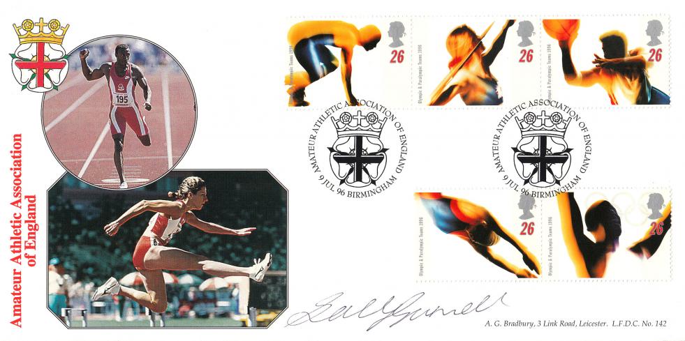 1996 (07) Olympics - Bradbury LFDC Official - Signed by Sally Gunnell