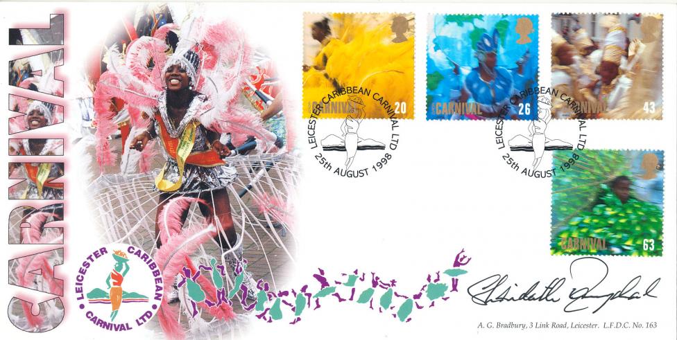 1998 (08) Carnival - Bradbury LFDC Official - Signed by Sir Shridath ('Sonny') Ramphal