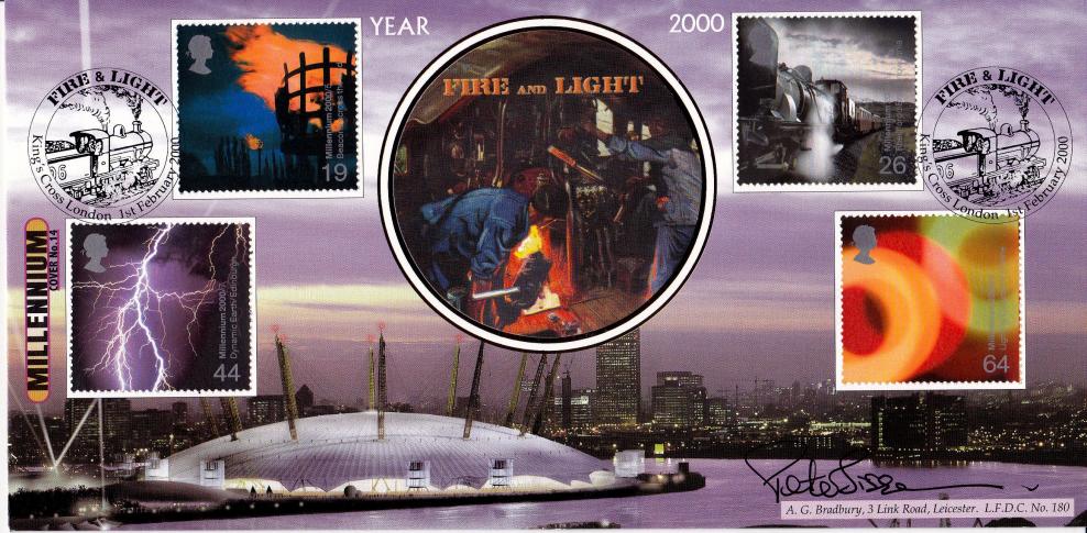 2000 (02) Fire and Light - Bradbury LFDC Official - Signed by the late Peter Sissons