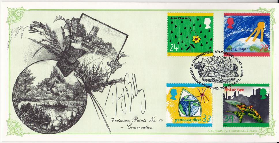 1992 (09) Green Issue - Bradbury VP Official - Signed by David Bellamy