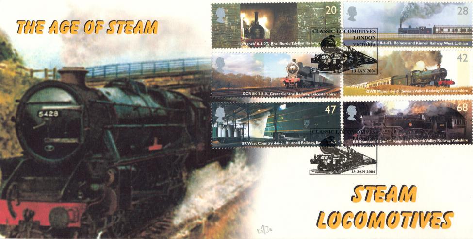 2004 (01) Classic Locomotives (Stamps) - Cambridge 'The Age of Steam' London Victoria Official