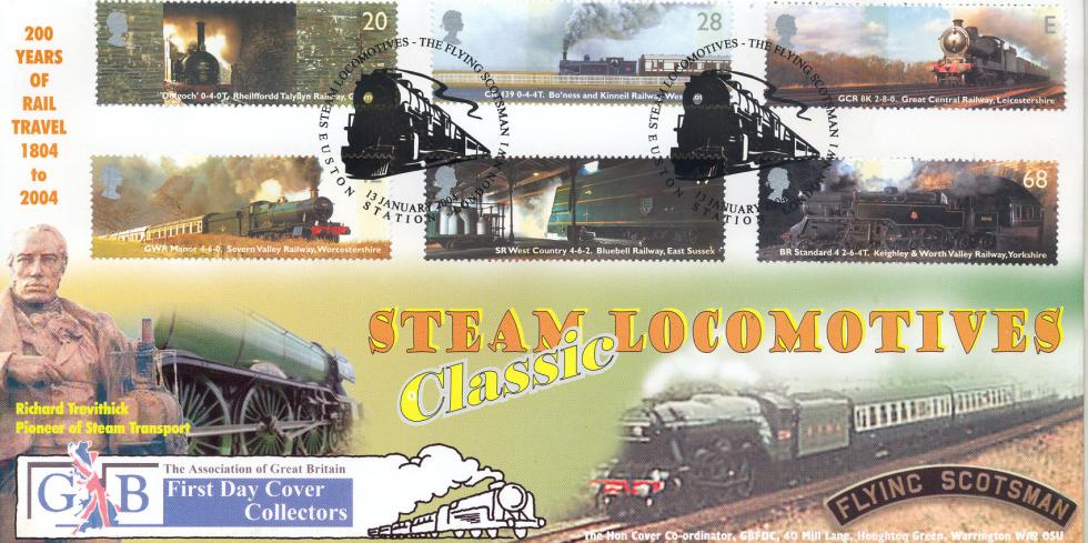 2004 (01) Classic Locomotives (Stamps) - GBFDC (New Style) Official