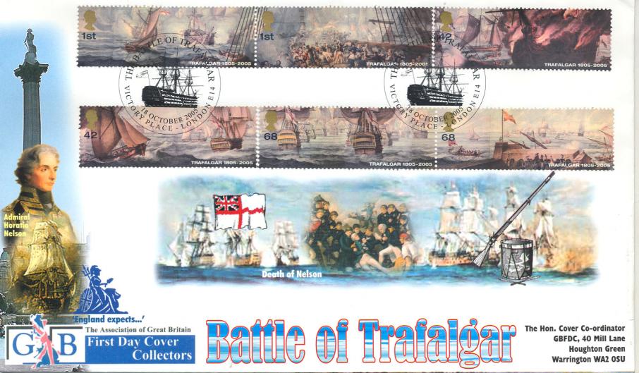 2005 (10) Trafalgar (Stamps) - GBFDC (New Style) Official