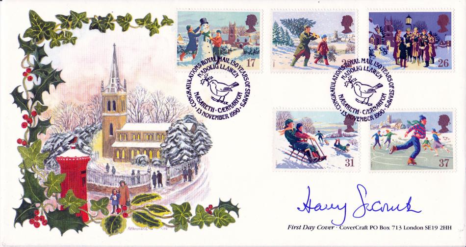 1990 (11) Christmas - Covercraft (Nasareth) Official - Signed by the late Harry Secombe