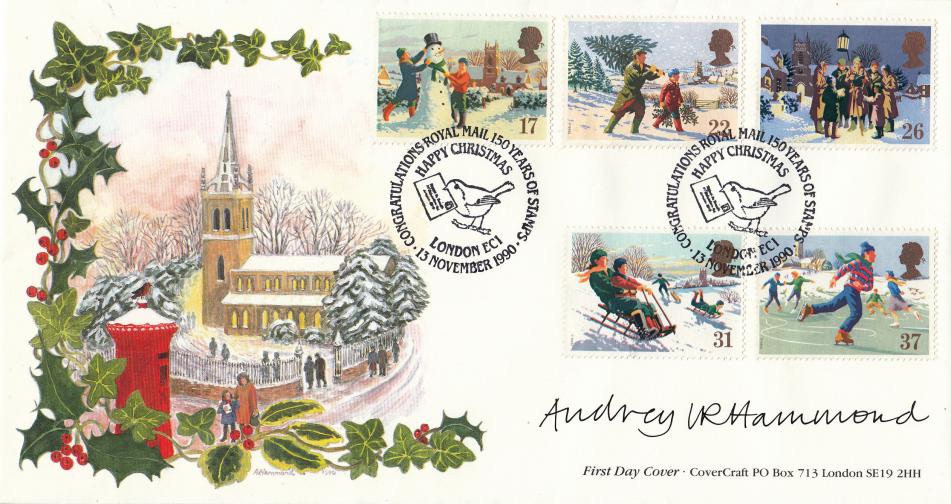 1990 (11) Christmas - Covercraft (London EC1) Official - Signed by Audrey Hammond