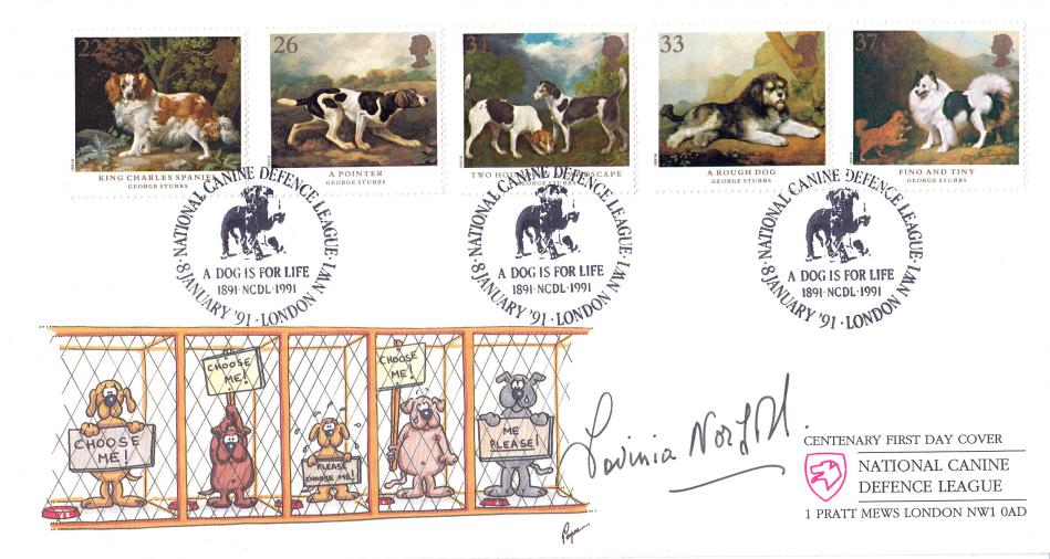 1991 (01) Dogs - Covercraft NCDL Official - Signed by Lavinia Norfolk