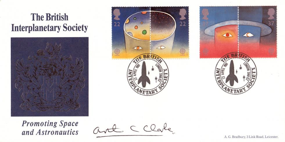 1991 (04) Europe In Space - Bradbury British Interplanetary Society Official - Signed by the late Arthur C Clarke