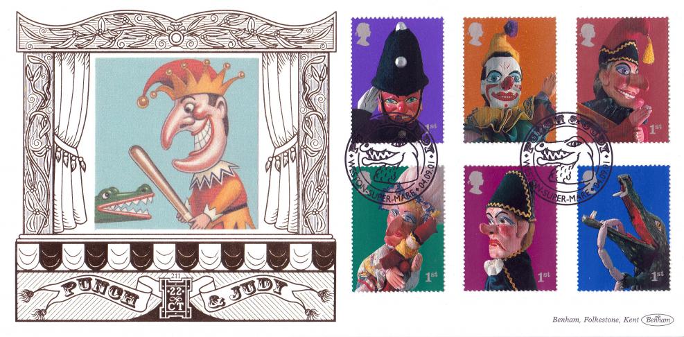 2001 (09) Puppets (Stamps) - Benham Gold (500) Official