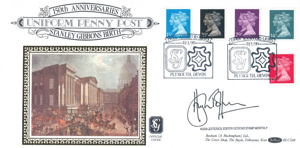 1990 (01) Penny Black (Stamps) - Benham BLCS 48 Official - Signed by Hugh Jefferies
