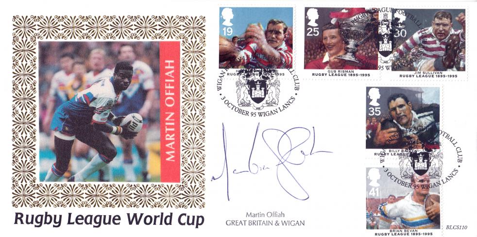 1995 (10) Rugby League - Benham BLCS 110 (Wigan) Official - Signed by Martin Offiah