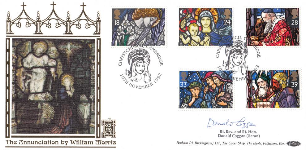1992 (11) Christmas - Benham Gold (500) Official - Signed by the Rt Reverend Donald Coggan
