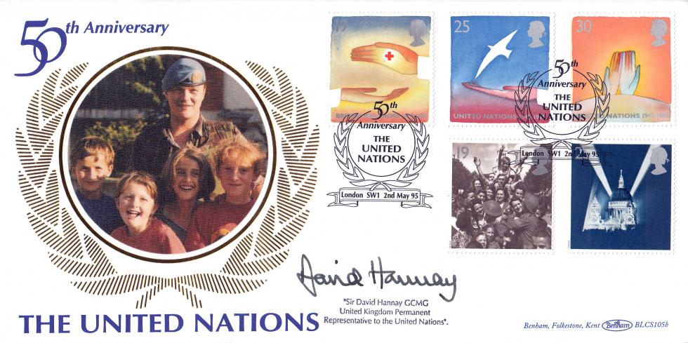 1995 (05) VE Day - Benham BLCS 105 Official - Signed by Sir David Hannay