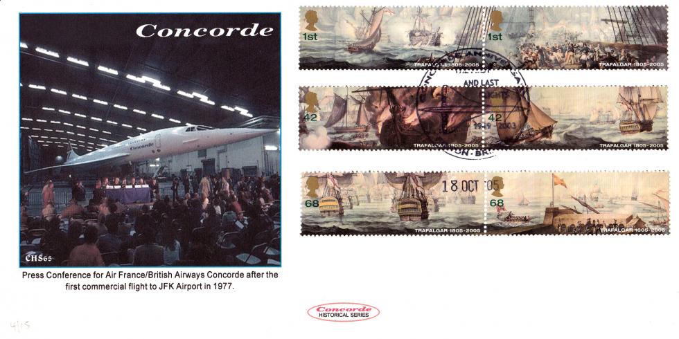 2005 (10) Trafalgar (Stamps) - Cambridge 'Concorde's Walpole Press Conference' Official