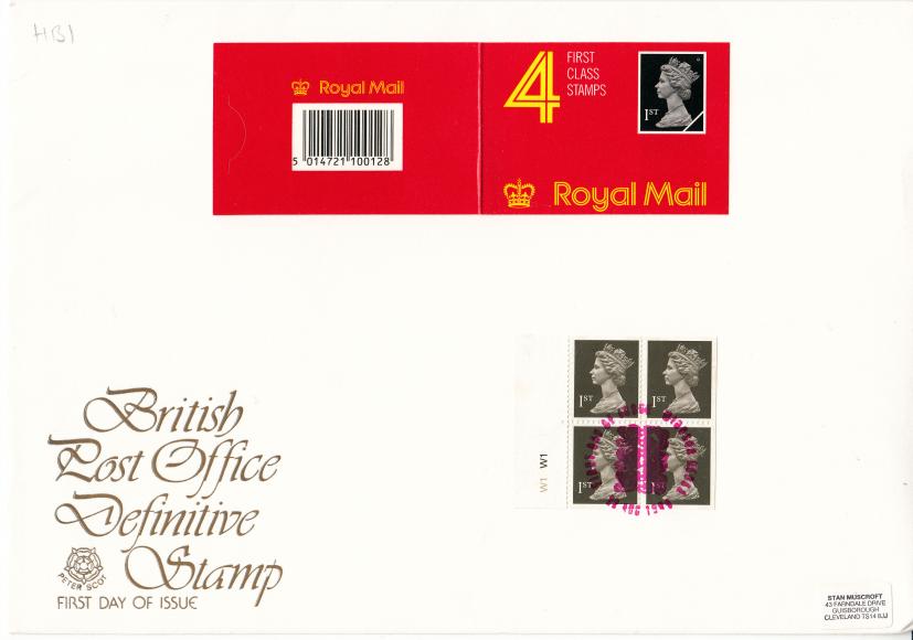 1989 (08) Folded Booklet HB1 - Peter Scot - Windsor (3 Lions) H/S