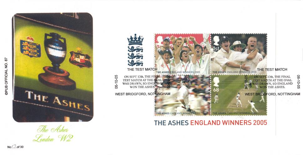 2005 (10) Ashes M/S - Brazier 'Test Match' Pub Official